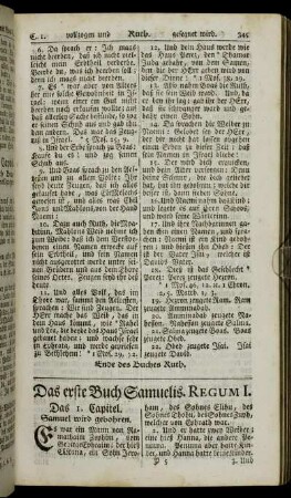 Das erste Buch Samuelis. Regum I.