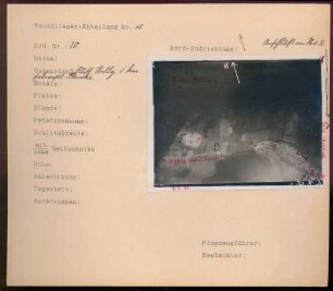 Foto einer russischen Stellung ein Kilometer südwestlich von Plewki (Luftbild)