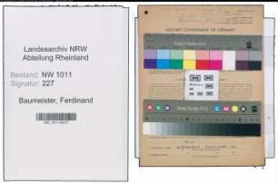 Entnazifizierung Ferdinand Baumeister , geb. 05.03.1897 (Kaufmann)