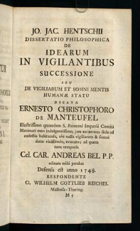 185-204, Jo. Jac. Hentschii Dissertatio Philosophica ...