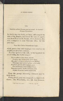 § 2. Ovid the earliest German poet on record - he invented German hexameters.