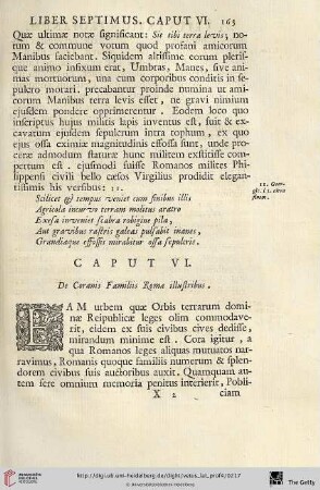 Caput VI: De Coranis Familiis Romae illustribus