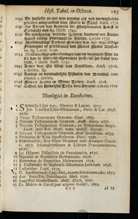 203-218, Theologici in Duodecimo