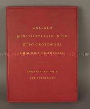 Kassette (leer) für ein Geschenk an Otto Grotewohl