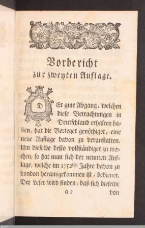 Vorbericht zur zweyten Auflage.