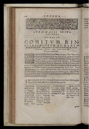 Stemmatis vvitichindei Stirps IV. Comitvm ringelheimiorvm et oldembvrgiorvm