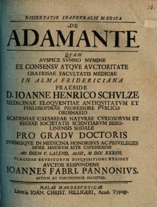 Diss. inaug. med. de adamante