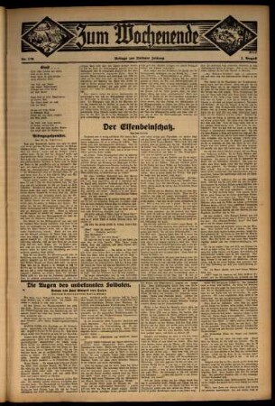 Zweite Ausgabe vom Sonntag, den 02. August 1931.