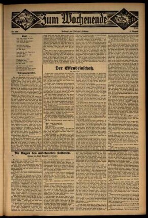 Zweite Ausgabe vom Sonntag, den 02. August 1931.