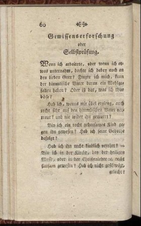 Gewissenserforschung oder Selbstprüfung.