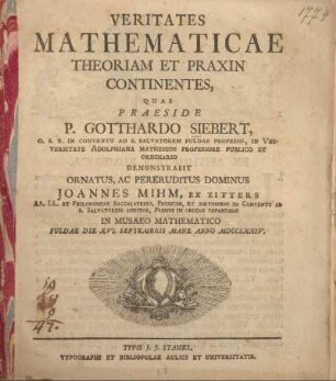 Veritates mathematicae theoriam et praxin continentes