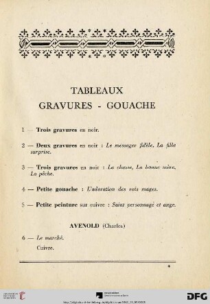 Tableaux - Gravures - Gouache