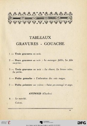 Tableaux - Gravures - Gouache