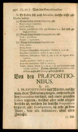 Sect. VI. Von den Praepositionibus.