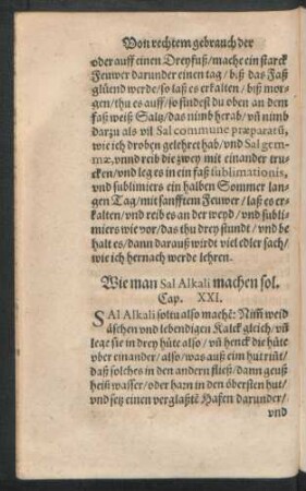 Wie man Sal Alkali machen sol. Cap. XXI.