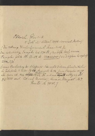 Bibliographische Beschreibung auf Deutsch (handschriftlich)