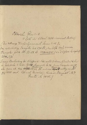 Bibliographische Beschreibung auf Deutsch (handschriftlich)