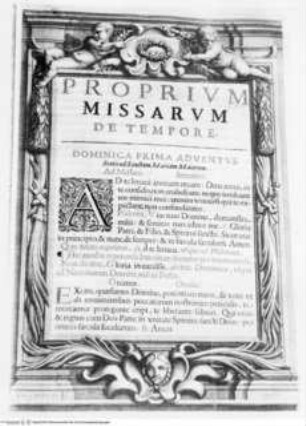 Missale Romanum di Alessandro VII 1662, Dekoration zu "Proprium missarum de tempore" (S.1)