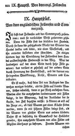 Von dem engländischen Zollwesen und Commerzrath