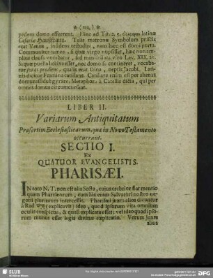 Liber II. Variarum Antiquitatum Praesertim Ecclesiasticarum, quae in Novo Testamento occurrunt