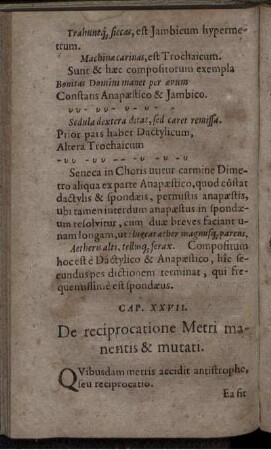 Cap. XXVII. [i.e. XXVI.]. De reciprocatione Metri manentis & mutati