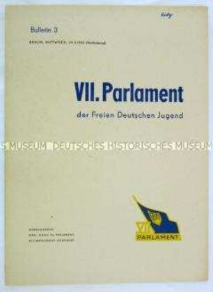 Bulletin 3 zum 7. Parlament der Freien Deutschen Jugend 1963 in Berlin