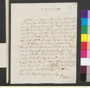 Brief von Willemer, Johann Jakob an Goethe, Johann Wolfgang von