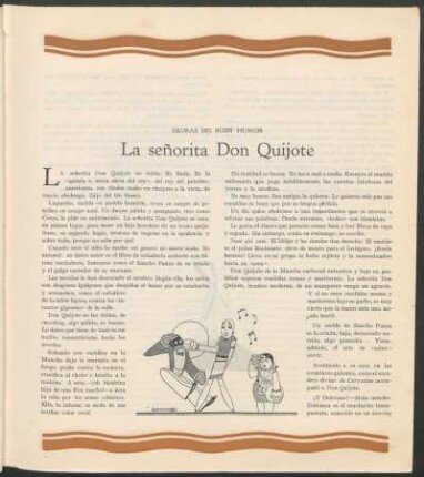 Glosas del buen humor - La señorita Don Quijote
