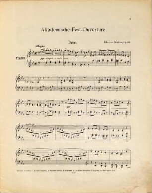 Akademische Fest-Ouvertüre : für großes Orchester ; op. 80