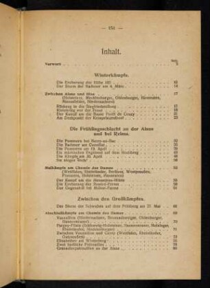 151-152, Inhaltsverzeichnis