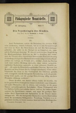 ¬Die¬ Psychologie des Kindes : (Schluß)