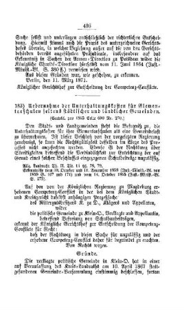 Uebernahme der Unterhaltungskosten für Elementarschulen seitens städtischer und ländlicher Gemeinden : [IV Elementarschulwesen]