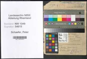 Entnazifizierung Peter Schaefer , geb. 28.08.1904 (Inspektor)