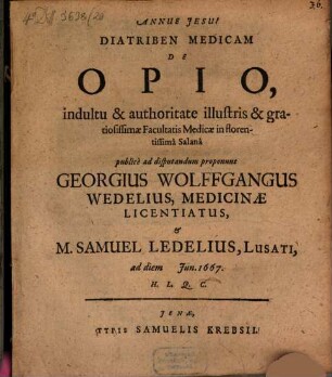 Diatribe med. de opio