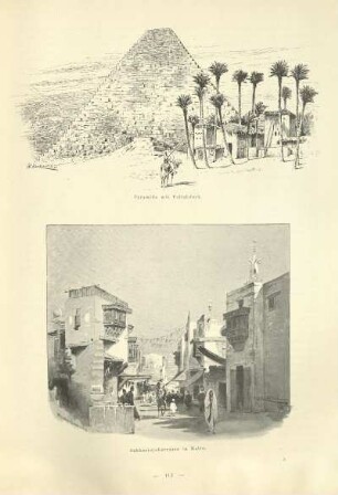 Pyramide mit Fellahdorf ; Sukkariejehstrasse in Kairo