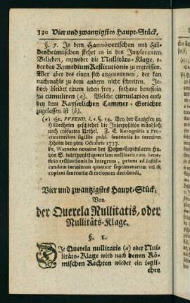 330-341, Vier und zwanzigstes Haupt-Stück, von der Querela Nullitatis, oder Nullitaets-Klage