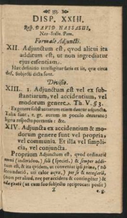 Disp. XXIII. Resp. David Hassaeus.