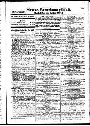 1001.Ausgabe. Montag, 5. Juni 1916