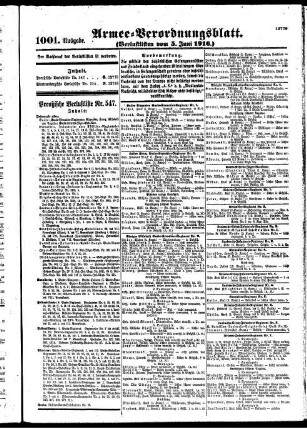 1001.Ausgabe. Montag, 5. Juni 1916