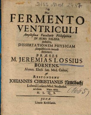 De Fermento Ventriculi