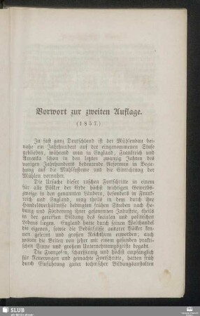 Vorwort zur zweiten Auflage. (1857)