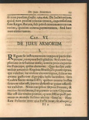 Cap. VI. De Iure Armorum.
