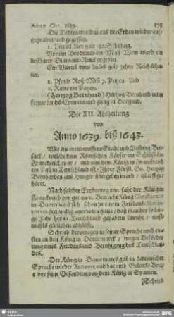 Die XII. Abtheilung von Anno 1639. biß 1643