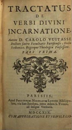 Tractatus de Verbi divini Incarnatione, 1