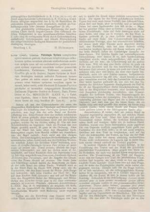 563-565 [Rezension] Patrologia Syriaca complectens opera omnia ss. patrum, doctorum scriptorumque catholicorum quibus accedunt aliorum acatholicorum auctorum scripta quae ad res ecclesiasticas pertinent quotquot syriace supersunt secundum codices praesertim