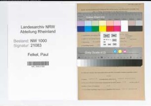 Entnazifizierung Paul Felkel, geb. 20.04.1893 ()