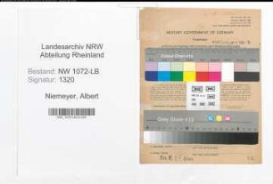 Entnazifizierung Albert Niemeyer , geb. 14.01.1902 (Angestellter)