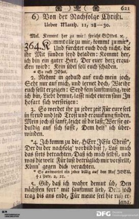 Von der Nachfolge Christi.