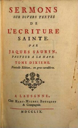 Sermons Sur Divers Textes De L'Ecriture Sainte, 10