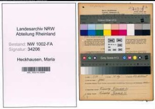 Entnazifizierung Maria Heckhausen, geb. 06.03.1884 (Kauffrau)